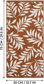 Artoid Mode 2 Pcs Beige Caramel Leaves Jacquard Hand Towels for Bathroom, 100% Cotton Soft Absorbent Bathroom Decor Towels, 13.7 x 29.5 Inch