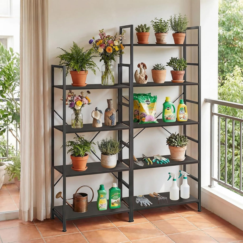 4 Tier Bookshelf, Free Standing Bookcase with Open Storage Shelves