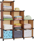 HOMIDEC Closet Organizers and Storage, 9 Cube Storage Organizer, Brown