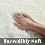 ONASAR Cream White Area Rugs 9x12 Living Room, Ivory Large Fluffy Shag Bedroom - Image 2