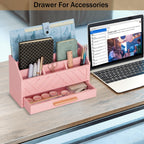 Desk Organizer with Drawer, Countertop Bill Mail Organizer and File Storage