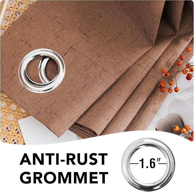 H.VERSAILTEX Linen Blackout Curtains 108 Inches Long 100% Blackout Thermal - Image 6