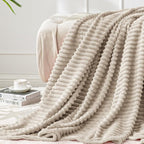 BEDELITE Fleece Blanket Twin Size – 3D Ribbed Jacquard Soft and Warm Decorative by BEDELITE