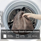Leather Look Couch Cushion Covers Sofa Seat Slipcovers Sets Couches Furniture - Image 9