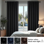 Deconovo Blackout Curtains, Thermal Insulated, W70 x L95 2 Panels, Back Tab - Image 4