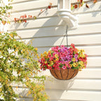 Artificial Flowers for Outdoors, 16 Bundles UV Resistant Realistic Faux Silk Flowers, Fake Plants for Outside Planter Front Porch Patio Balcony Window Box Garden Yard Farmhouse