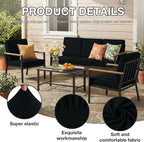 hyha 4Pcs Patio Cushion Covers, Stretch Outdoor Couch Cushion Covers Replacement - Image 3