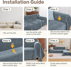 Sectional Couch Covers, 2 Pieces Washable L Shaped Couch Covers Sofa Blanket - Image 7