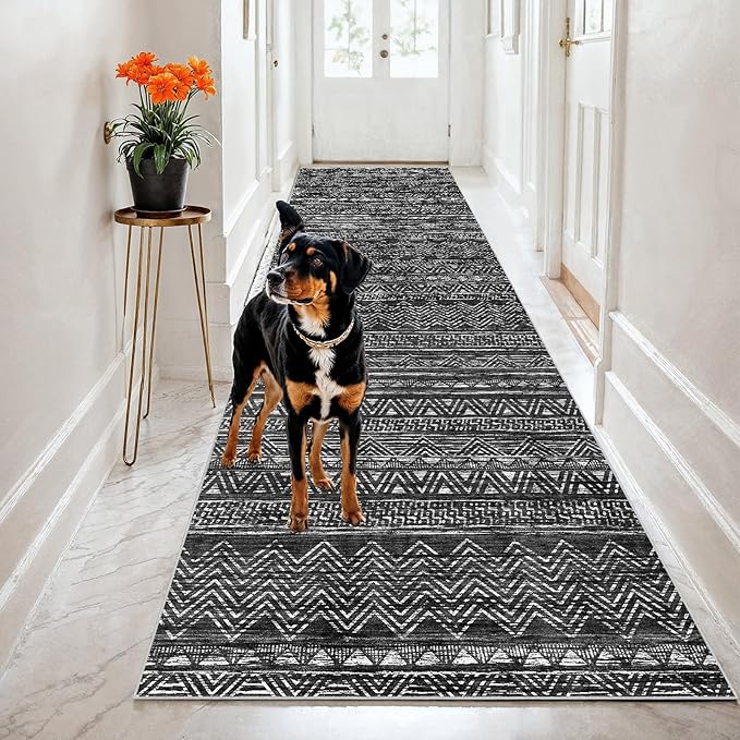 2x8 Washable Kitchen Runner Rug: Modern Moroccan Runners - Image 2