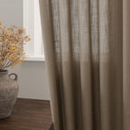 Nanspring Dark Taupe Semi Sheer Curtains 72 Inches Long 2 Panels Set - Image 2