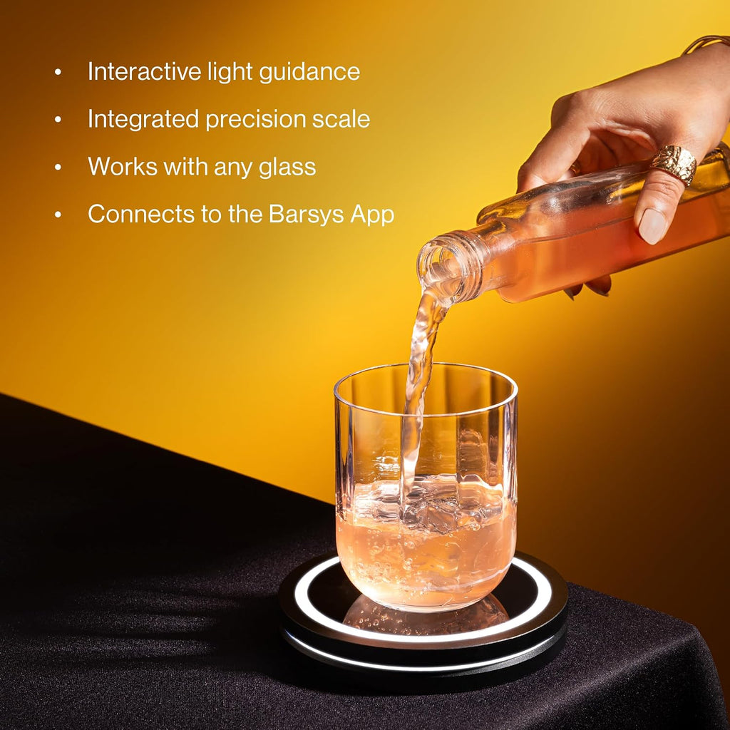 Barsys Smart Coaster 2.0 (Black) – Portable Cocktail Maker & Drink Mixer