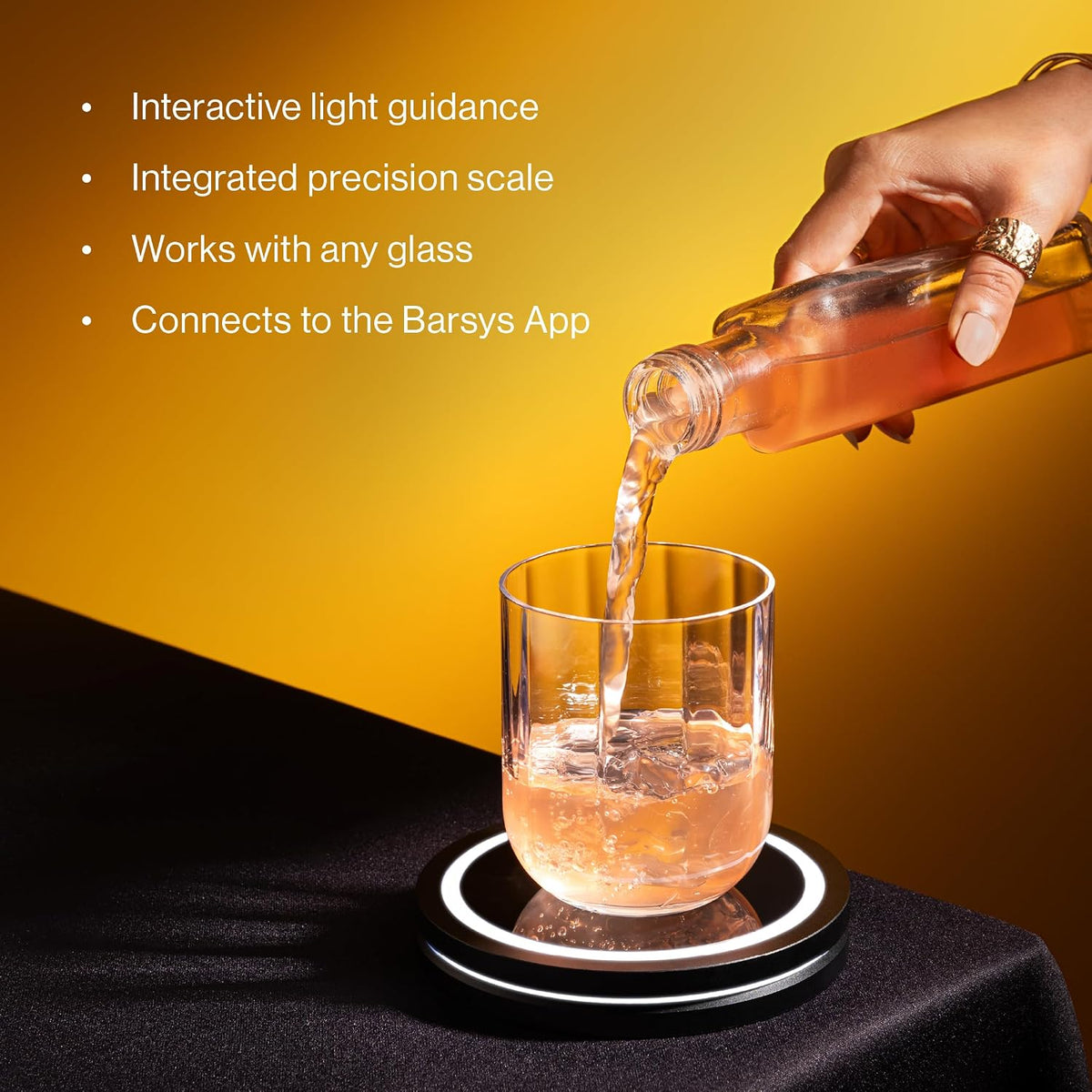 Barsys Smart Coaster 2.0 (Black) – Portable Cocktail Maker & Drink Mixer