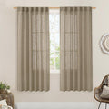 LAMIT Linen Curtains 68 Inch Length 2 Panels, Light Filtering Panels Back Tab by LAMIT
