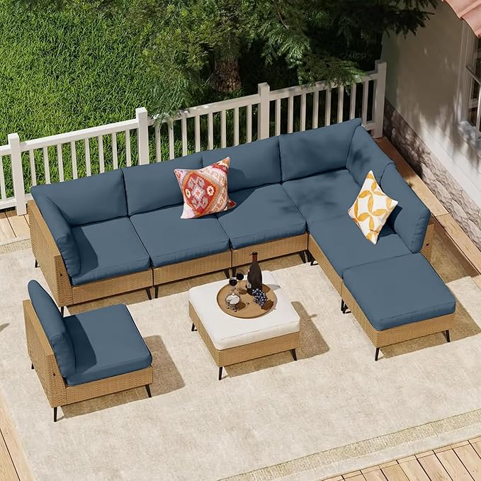 14Pcs Outdoor Cushion Covers, Patio Cushion Covers, Stretch Elastic Slipcovers - Image 6