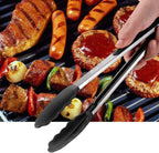 HOTEC Stainless Steel Kitchen Tongs with Silicone Tips, Set of 2-9" and 12"