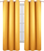 LEMOMO Yellow Thermal Blackout Curtains/38 x 84 Inch/Set of 2 Panels Room - Image 2