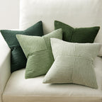 MIULEE Spring Green Decorative Throw Pillow Covers 18x18 Inch Set of 4 Boho Farmhouse Cushion Covers Mordern Nordic Pillow Cases Soft Corduroy Gradient Home Decor for Couch Sofa Living Room Bed