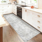2x7 Runner Rug for Hallway, Washable Modern Abstract Runner Rugs Neutral Soft - Image 3