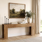 LITTLE TREE 78.74 Inches Extra Long Console Table, Farmhouse Sofa Table Behind Couch, Large Foyer Hallway Entryway Table for Entrance, Living Room, Oak