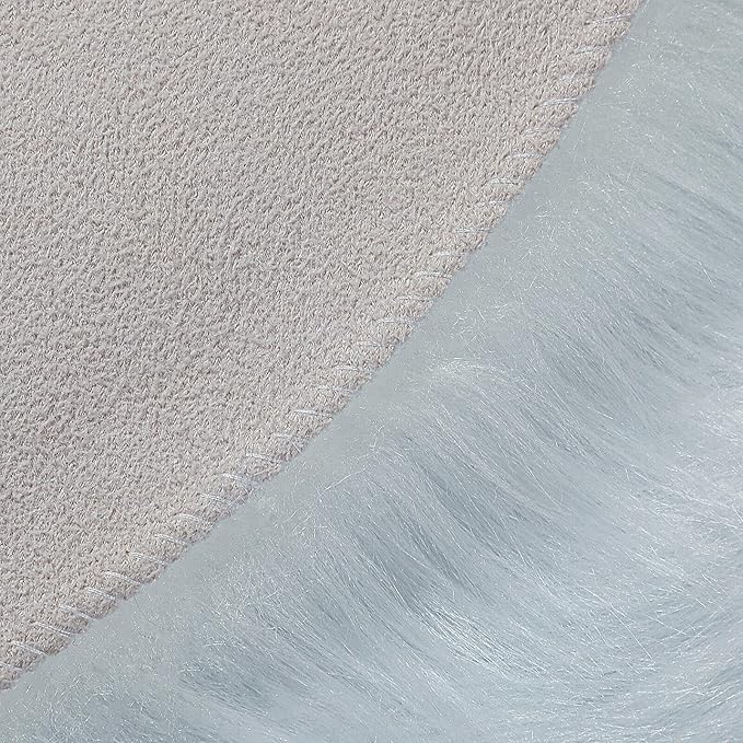 linmopm Faux Fur Rug Sheepskin Shag Fluffy Fuzzy White 2x6 ft Runner Rugs - Image 9