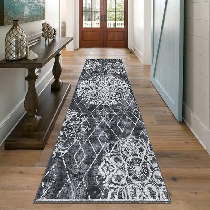 HEBE Hallway Runner Rug 2'8''x8' Washable Vintage Distressed Area Rugs Non Slip - Image 7