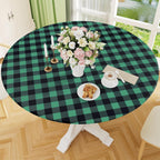 Smiry 36"-44" Picnic Table Cloth, Flannel Backed Vinyl Fitted Tablecloths