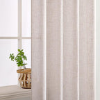 MIULEE Natural White Linen Curtains 48 Inch Long - Image 5
