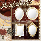 Beeveer 4 Pcs Vintage Gold Wall Mirror Set Luxury Gallery Wall Mirror Decorative Hanging Antique Decor for Living Room Entryway Wedding Bedroom Bathroom Victorian Decor (Elegant,White)