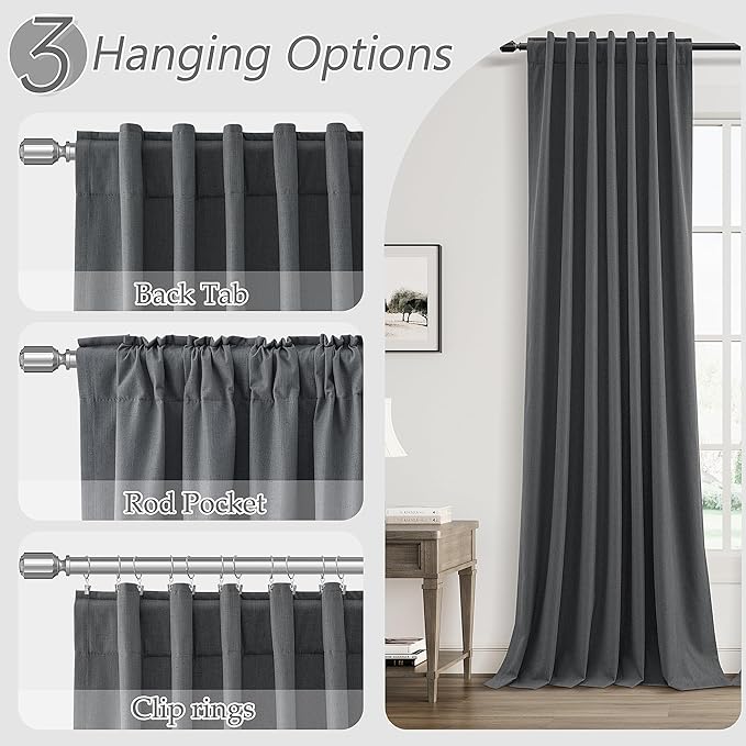 Guken 100% Blackout Curtains 84 Inch Length 2 Panels Set - Image 6