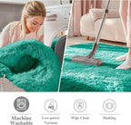 OLANLY Teal Green Round Rugs for Bedroom - Image 2