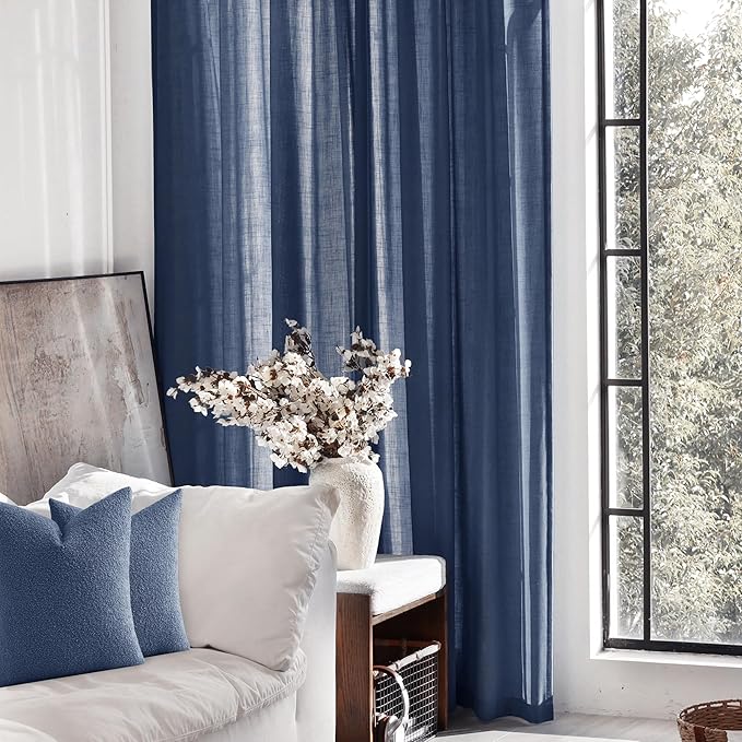 Navy Blue Curtains 84 inch Length - Image 6