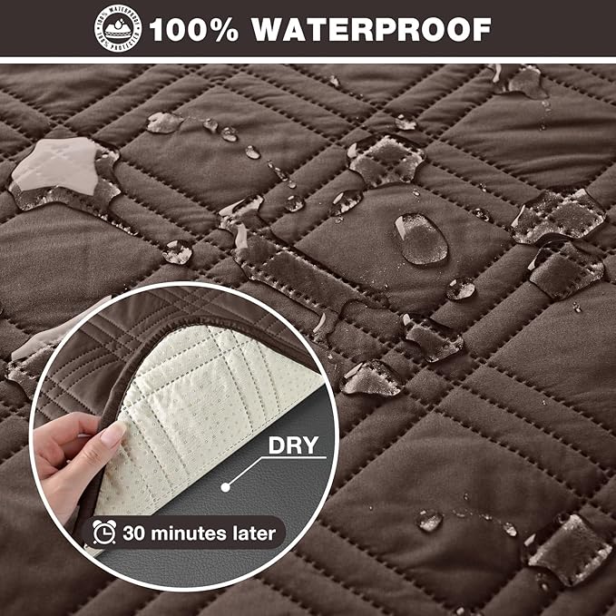 TAOCOCO 100% Waterproof Recliner Sofa Cover, Non Slip Split Couch Covers - Image 4