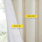 NICETOWN Natural Thick Linen Blend 100% Blackout Curtains - Image 6