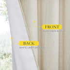 NICETOWN Natural 100% Blackout Linen Curtains 84 inch Long Burg - Image 6