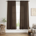 Chocolate Linen Curtains 72 Inch Long by Nanspring