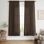 Chocolate Linen Curtains 72 Inch Long by Nanspring