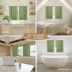 LAMIT 48 Inch Linen Curtains 2 Panels, Soft Faux Linen Light Filtering Panels - Image 6