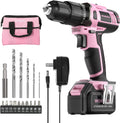 WORKPRO 20V Cordless Drill Driver Set, Pink, 3/8" Keyless Chuck