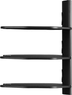 Cheetah TV Wall Mount 3 Shelf Bracket, with 15ft HDMI Cable, Three 18x16-Inch Black Components Shelves Under TV for Cable Box, Blu Ray Player, Stereo AV, AS3B