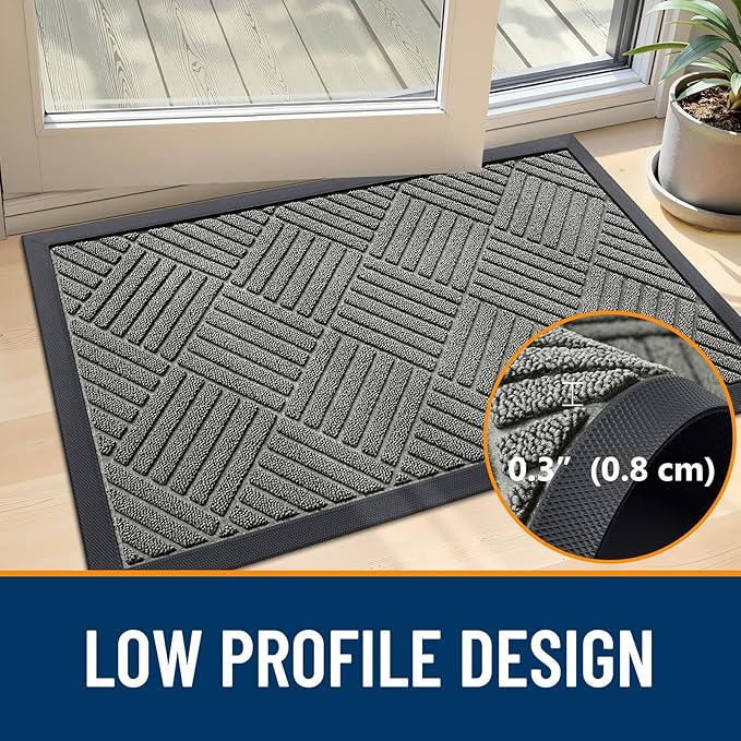 OLANLY Front Door Mat Outside Entrance 29.5x17, Heavy Duty Sturdy Natural - Image 5