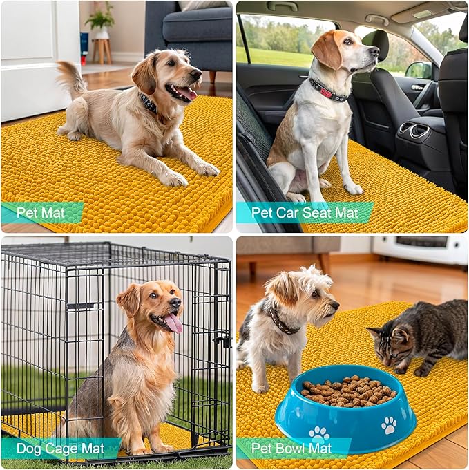 OLANLY Dog Door Mat for Muddy Paws 47x20, Absorbs Moisture and Dirt, Absorbent - Image 7