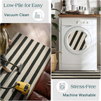 Black and White Striped Entry Rug - Image 5