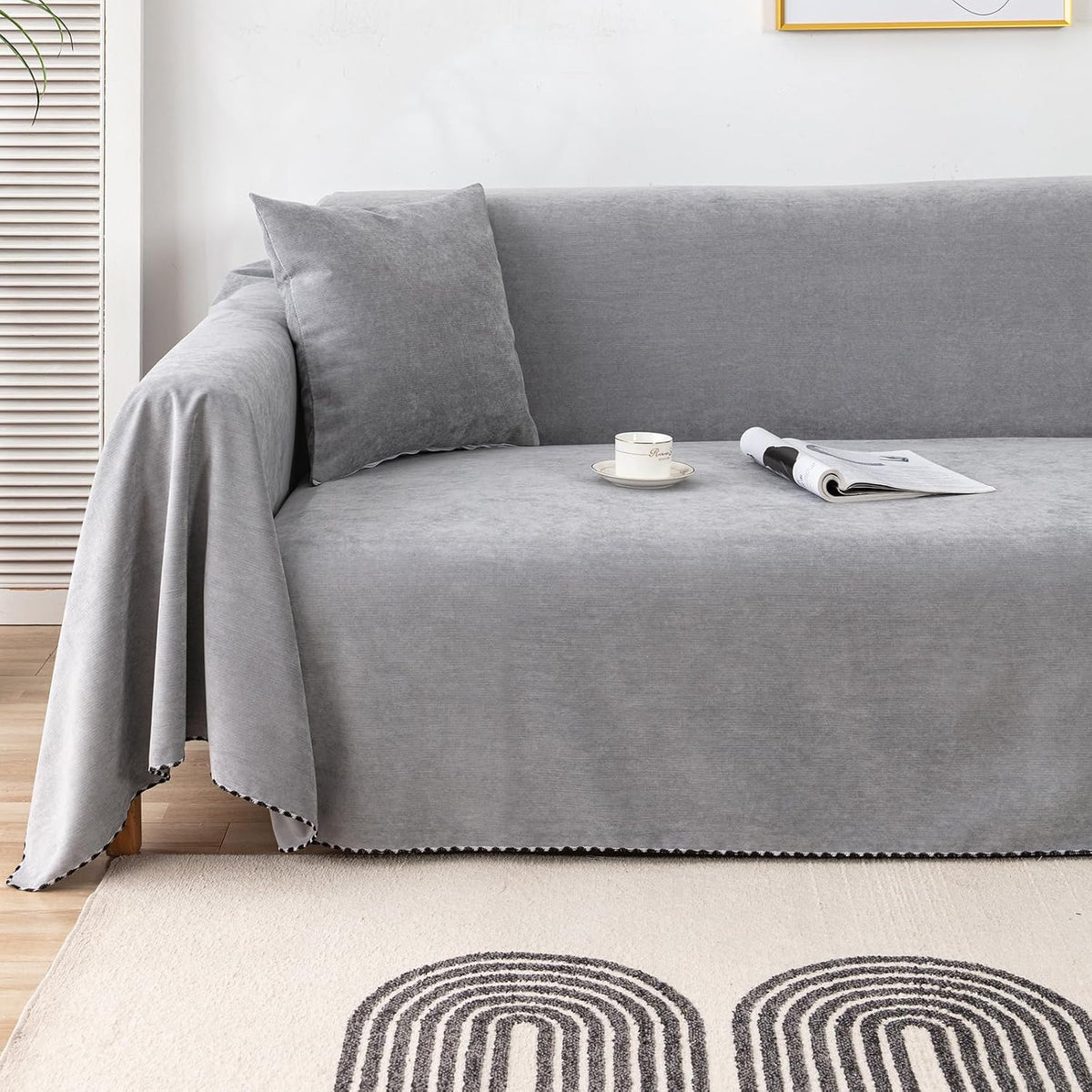 Couch Cover for Sofa Pet Friendly, Light Gray 71" x 134"