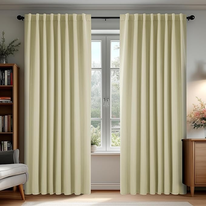 Deconovo Blackout Curtains, Thermal Insulated, W70 x L84 2 Panels, Back Tab by Deconovo