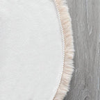 ORINOVA Light Brown Beige Washable Shaggy Round Rug 5ft Faux Rabbit Fur Rugs - Image 4