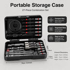 27‑in‑1 Magnetic Screwdriver Bit Set, Hex Socket Tool Kit