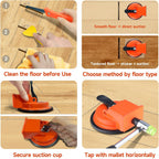 Floor Gap Fixer Tool Kit, Suction Cup Plank Grabber Floor Fix with Rubber Mallet, Heavy Duty for Rigid Floating Laminate SPC LVT Vinyl Plank Flooring Gap Repair