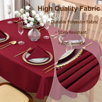 Burgundy Oval Tablecloth, 60 x 102 Inch, Stain and Wrinkle Resistant Machine Washable Polyester Table Cloth, Fabric Table Cover for Dining Buffet Party and Outdoor Use