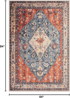 SERISSA 5x7 Boho Tribal Area Rug, Washable Large Rugs - Image 2
