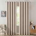 MIULEE 100% Blackout Linen Textured Curtains by MIULEE